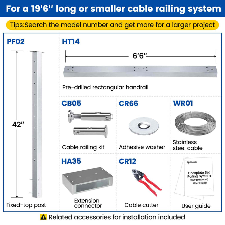 Side Rails For Electronics Brushed Side Mount Cable Railing System for Horizontal | Muzata