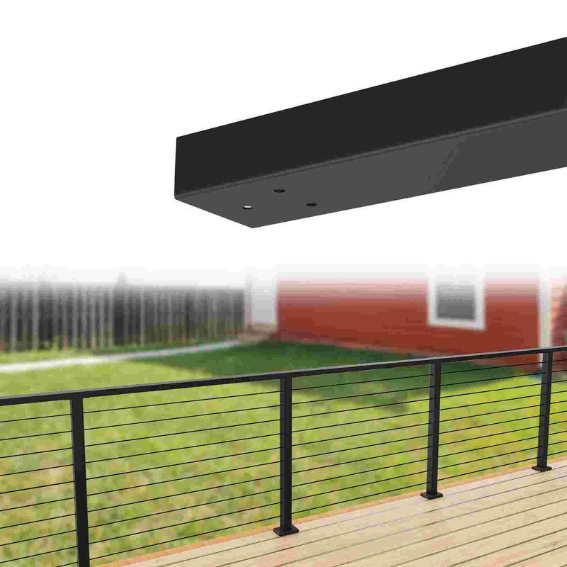 Load image into Gallery viewer, Muzata 6&#39;6&quot; Stainless Steel Flat Handrail Pre-drilled Black Rectangle HT14 BP4 - Muzata

