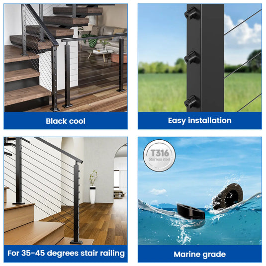 Muzata ID 3/8" Black T316 Angle Beveled Washer 35 40 45 Degrees CB21