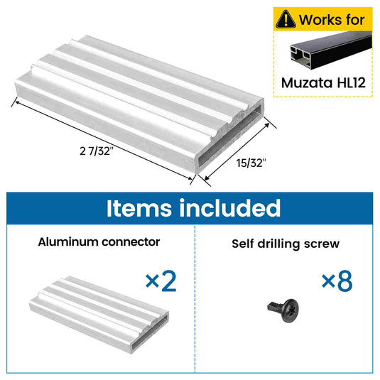 Muzata Extension Connector Aluminum Handrail Fittings HA36 - Muzata