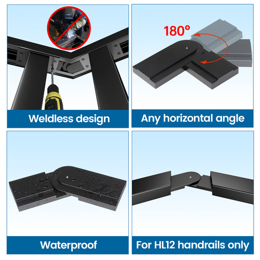 Muzata Level Pivot Connector High Strength POM Handrail Fittings HA38 - Muzata