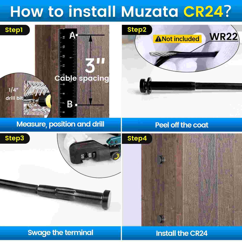 Load image into Gallery viewer, Muzata 1/8&quot; Black Stemball Swage Dead End Invisible Terminal CR24 - Muzata
