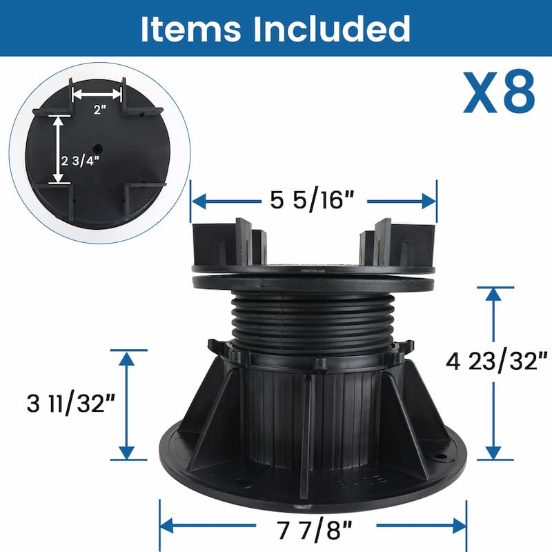 Load image into Gallery viewer, Muzata Raising from 3.3&quot; to 4.7&quot; Adjustable Plastic Pedestal Paver Deck Support, M031
