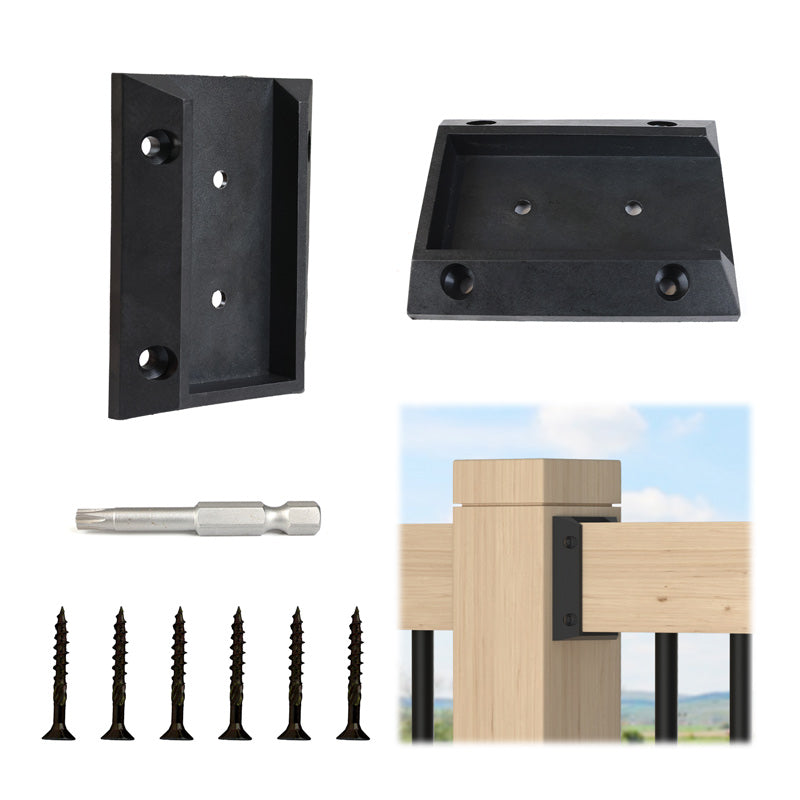 Load image into Gallery viewer, Muzata Deck Railing Brackets Connectors Rail Support Kit for 2x4(1.5&quot;×3.5&quot;) Railing, WT11
