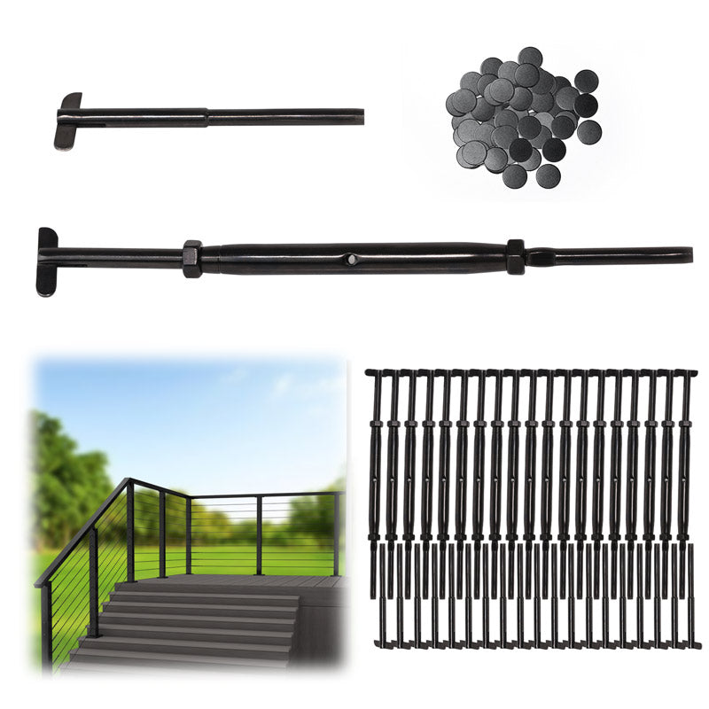 Load image into Gallery viewer, Muzata 1/8&quot; Adjustable Angle Black Cable Railing Kit CK21
