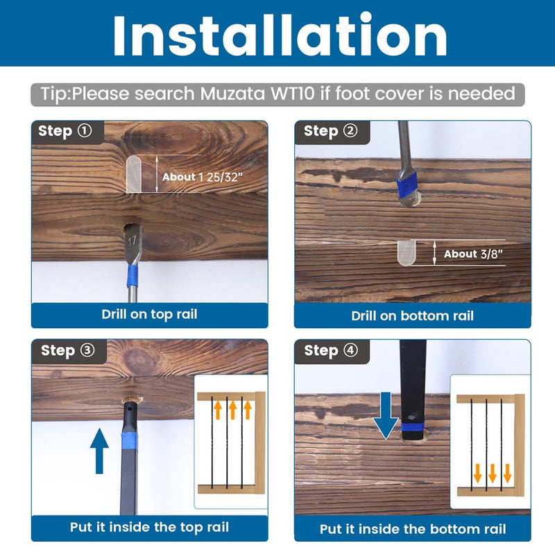 Load image into Gallery viewer, Muzata 44&#39;&#39; Wrought Iron Black Double Twist Hollow Spiral Balusters, WT14
