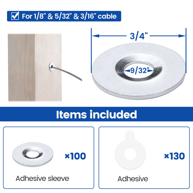 Load image into Gallery viewer, Muzata T316 Adhesive Sleeves of Multiple Holes For Wood Metal Posts

