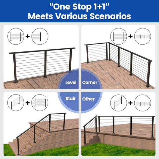Quick Railing Systems All-in-One cable railing system and baluster railing – Muzata