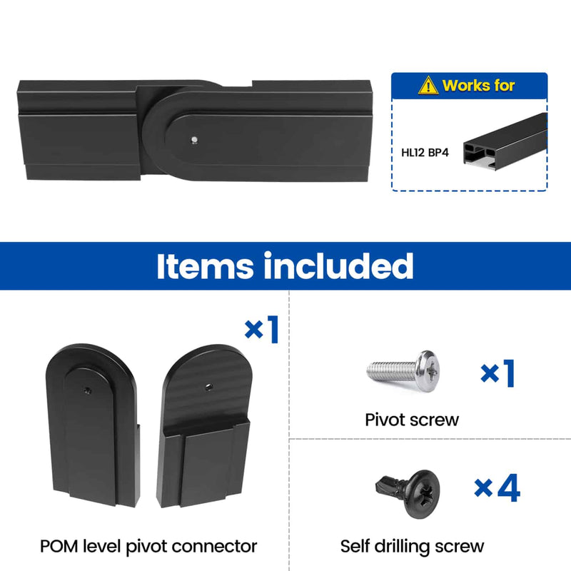 Load image into Gallery viewer, Horizontal-pivot-connector-HA38-size-for-Muzata-LED-handrail
