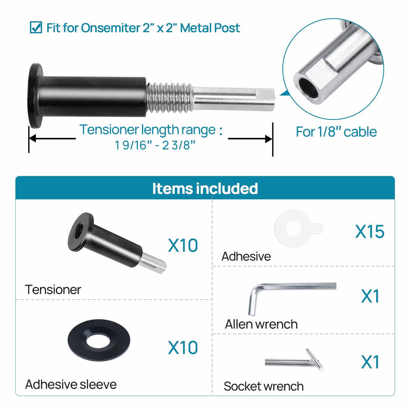 Load image into Gallery viewer, Onsemiter 1/8&quot; Invisible Black Hand Swage Tensioner CB40
