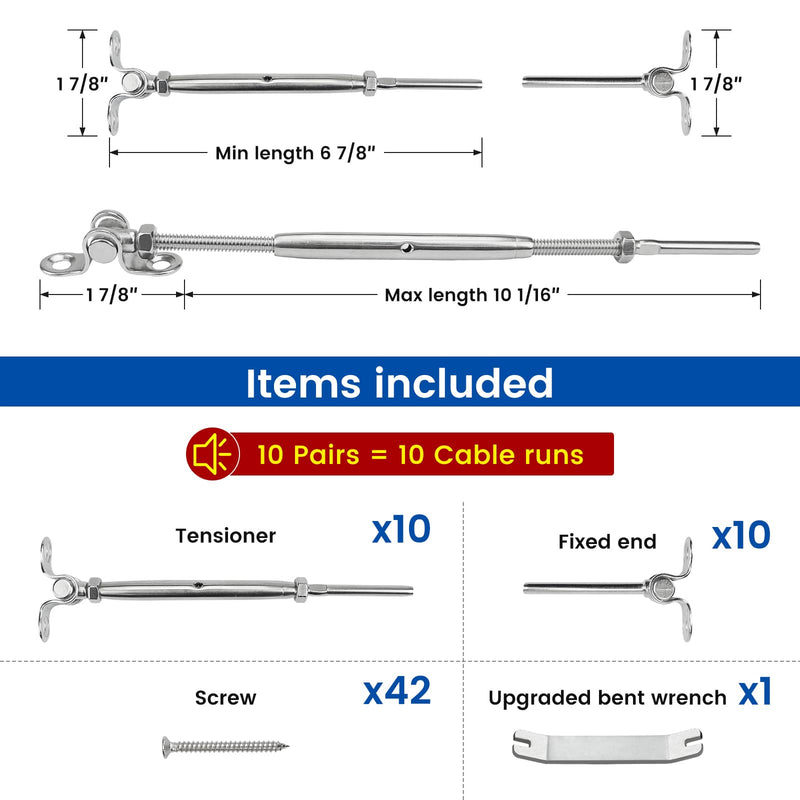 Load image into Gallery viewer, LG01000010-cable-railing-tensioner-size
