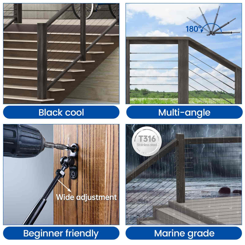 Load image into Gallery viewer, LG01000011-black-cable-railing-tensioner-features
