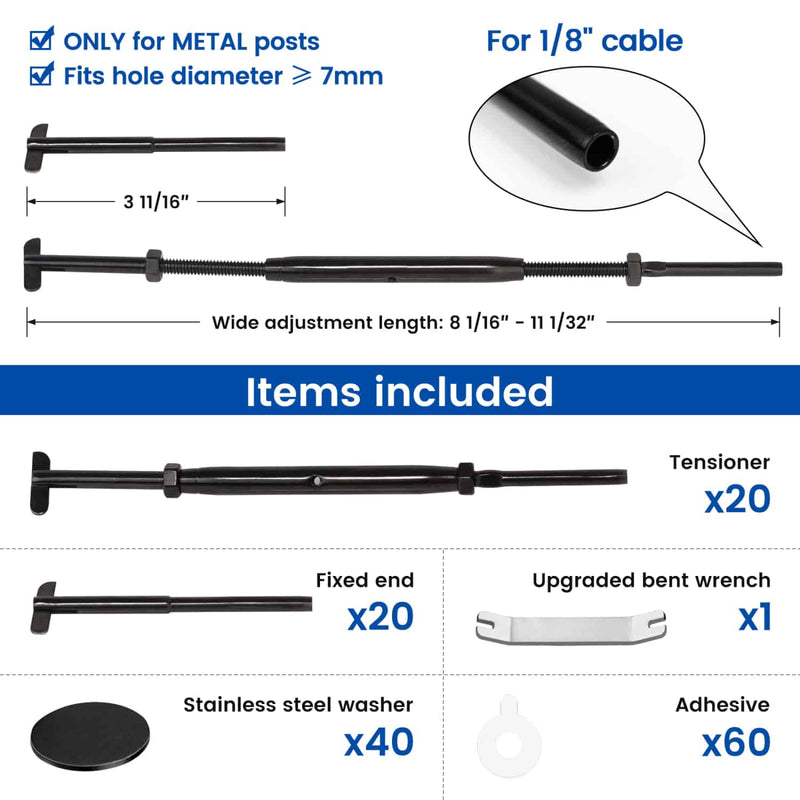 Load image into Gallery viewer, LG01000015--black-cable-railing-hardware-size
