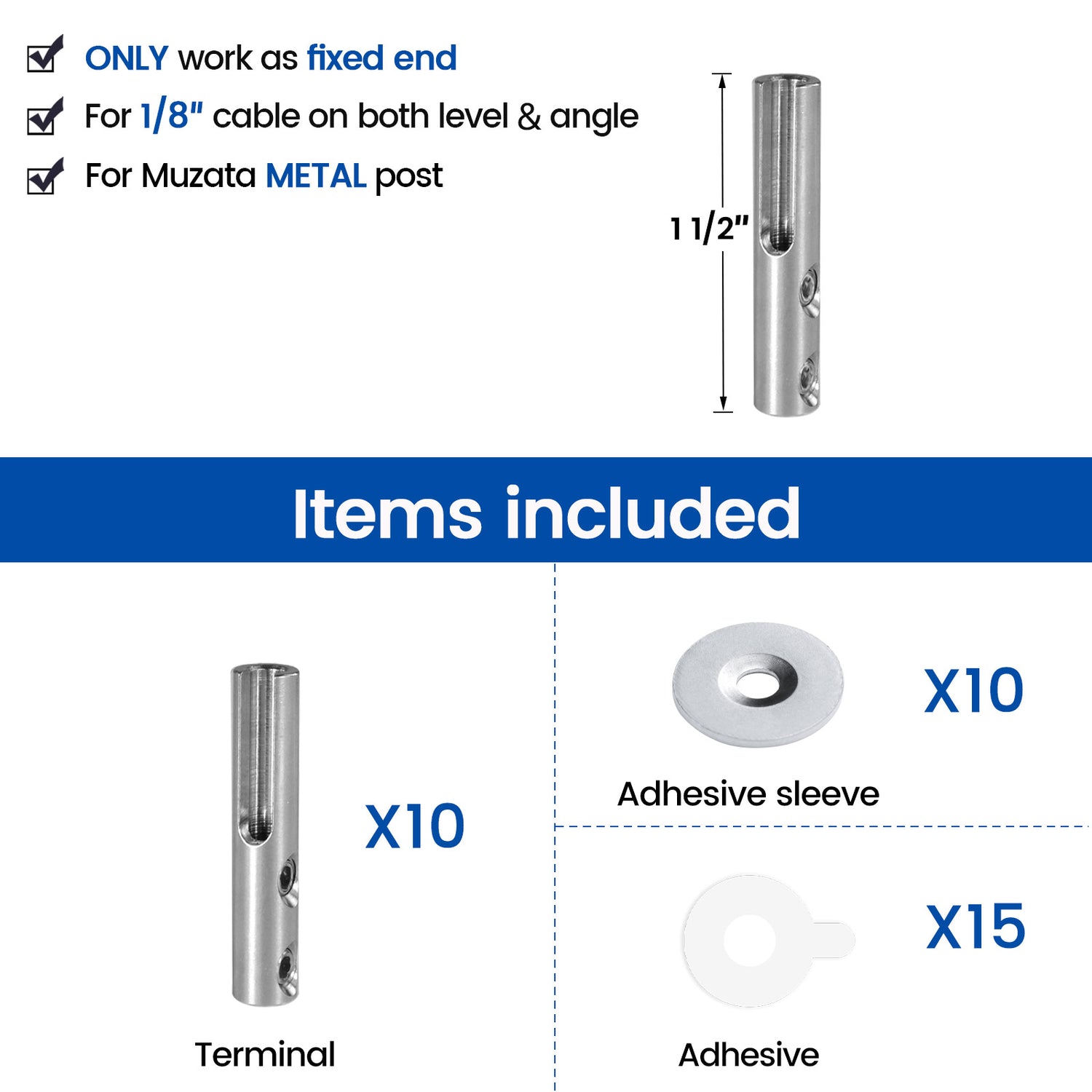 Shop Cable Railing Hardware Fittings | Muzata Railing