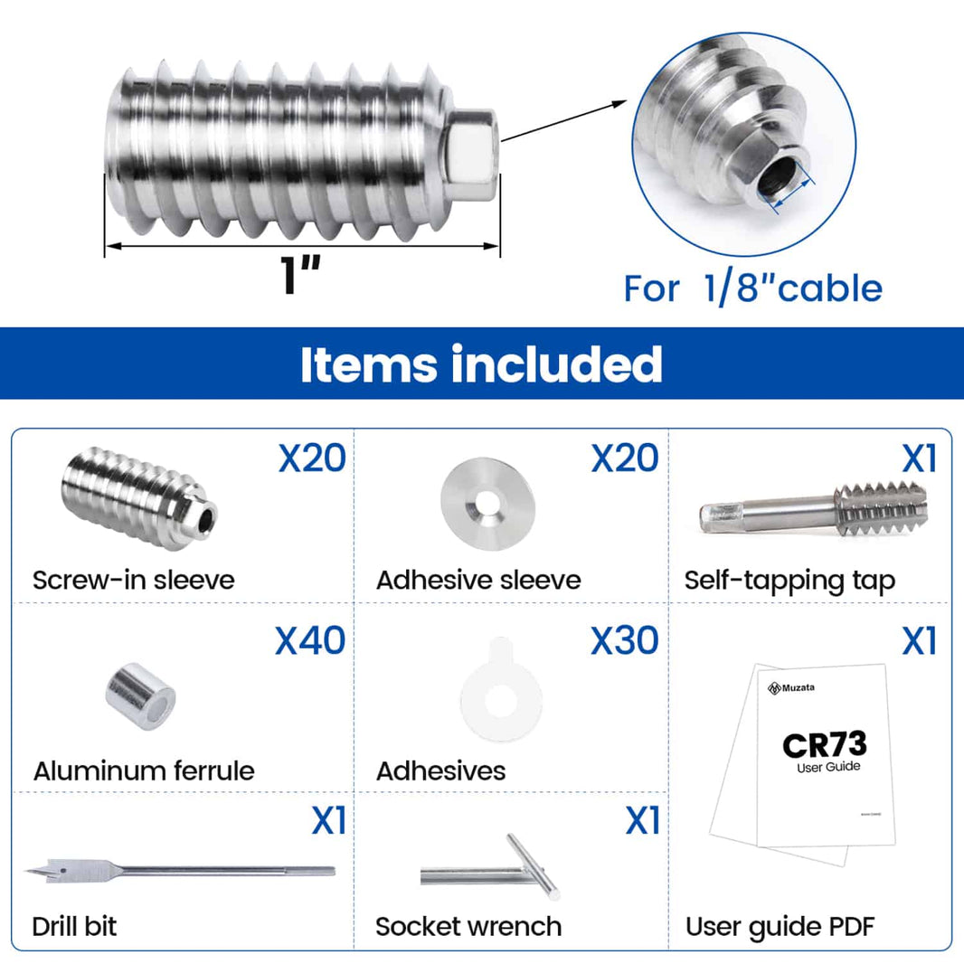 Shop Cable Railing Hardware Fittings | Muzata Railing