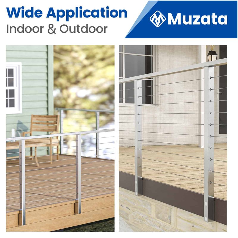 Load image into Gallery viewer, Muzata PF02 LH4S post installation for indoor and outdoor cable railing
