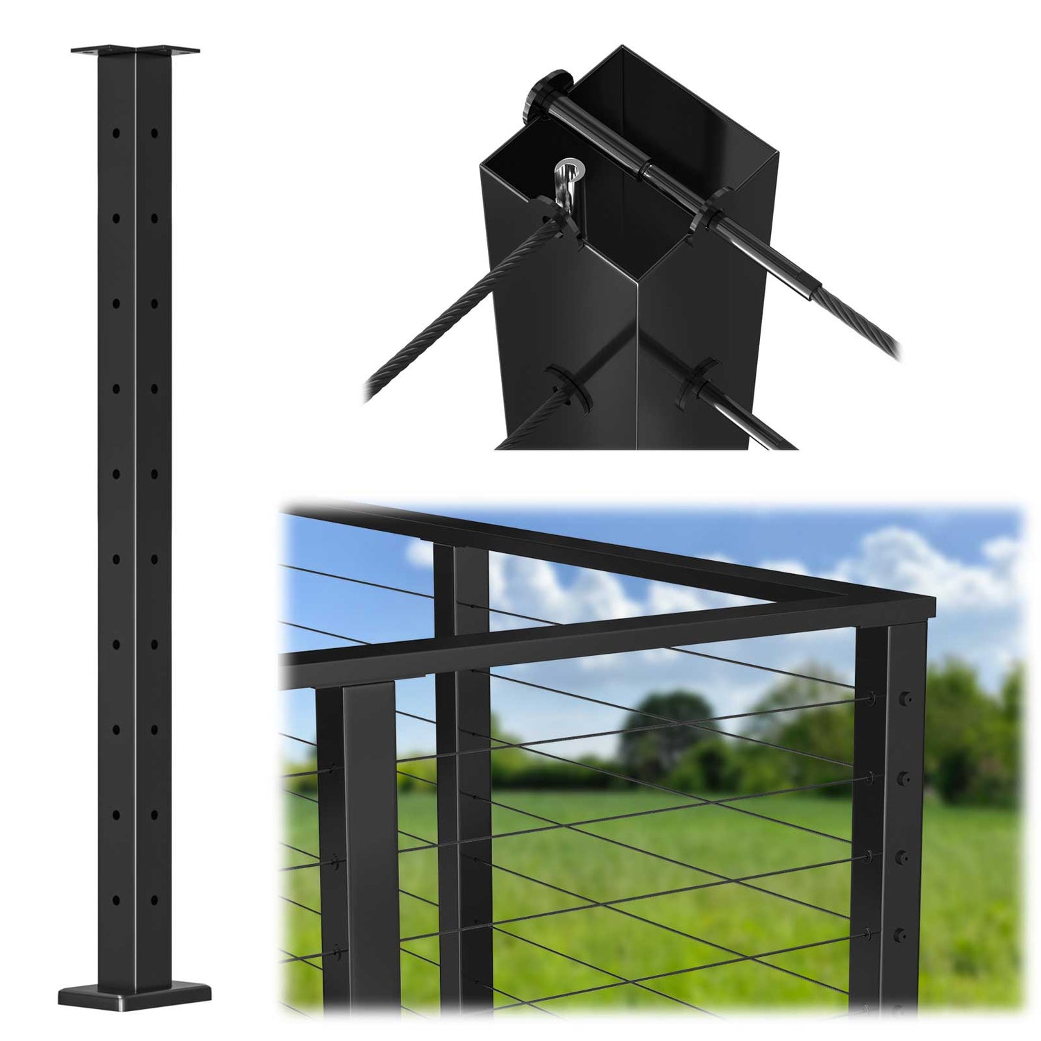 Shop Metal Posts For Cable Railings | Muzata Railing
