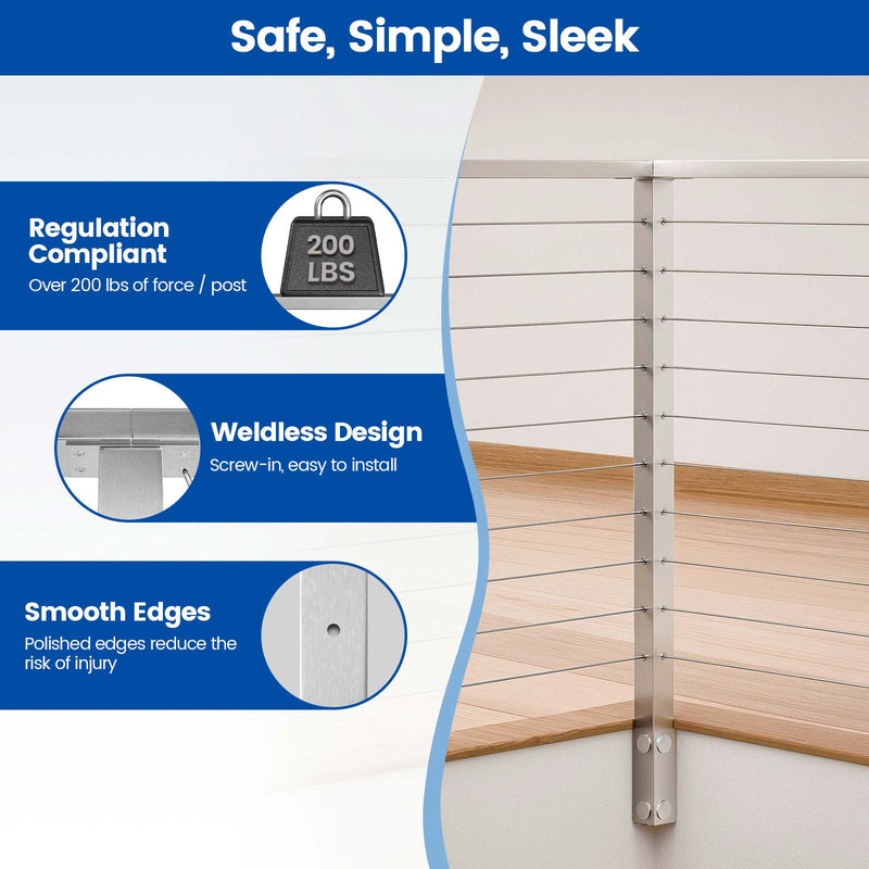 Load image into Gallery viewer, cable railing corner post
