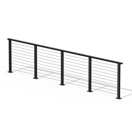 Muzata 36" 13ft Black Surface Mount Cable Railing Kit