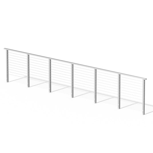 Muzata 36" 19.5ft Brushed Side Mount Cable Railing Kit