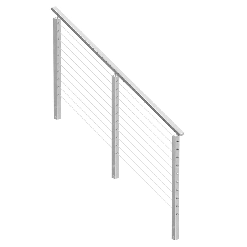 Load image into Gallery viewer, Muzata 36&quot; 6.5ft Brushed Side Mount Horizontal Cable Railing Kit
