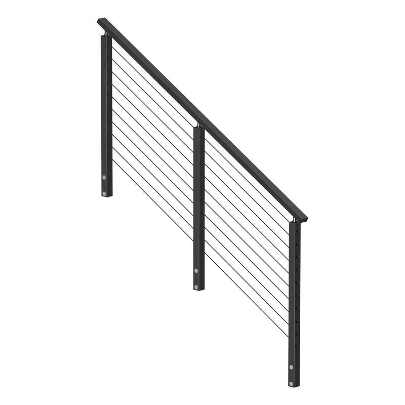 Load image into Gallery viewer, Muzata 36&quot; 6.5ft Black Side Mount Stair Cable Railing Kit
