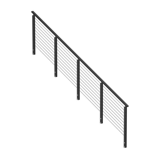 Muzata 36" 13ft Black Side Mount Stair Cable Railing Kit