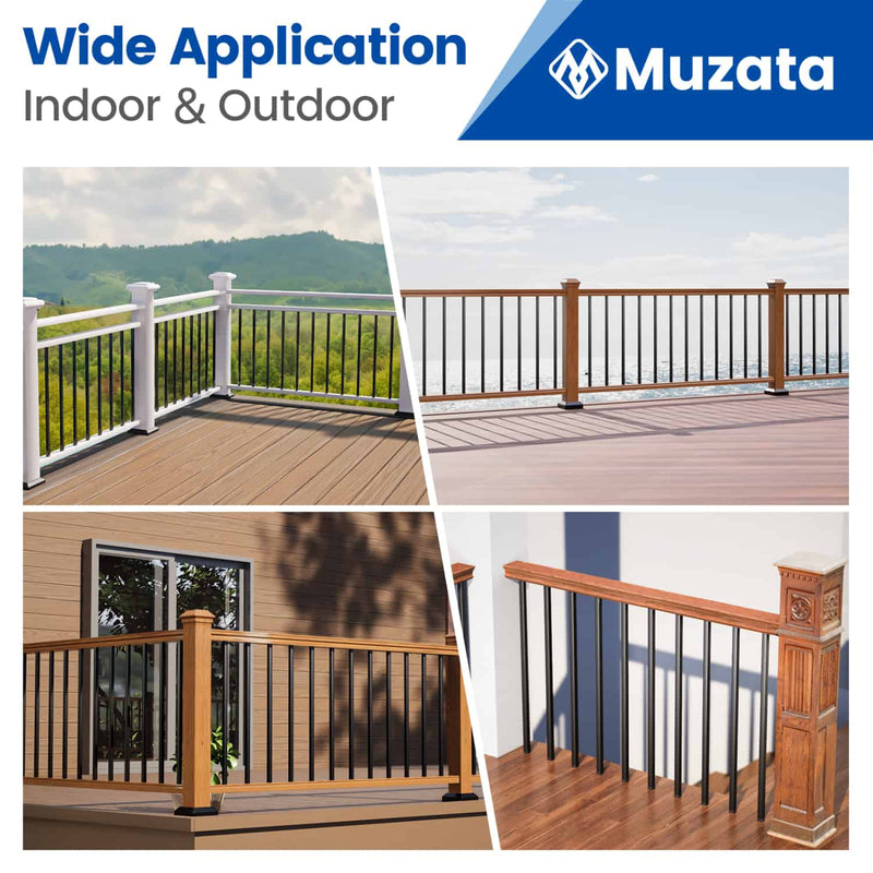 Load image into Gallery viewer, Muzata-26-inch-square-aluminum-baluster-WT12-installation-scene
