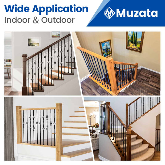 Muzata-44-inch-single-basket-wrought-iron-baluster-WT04-installation-scene