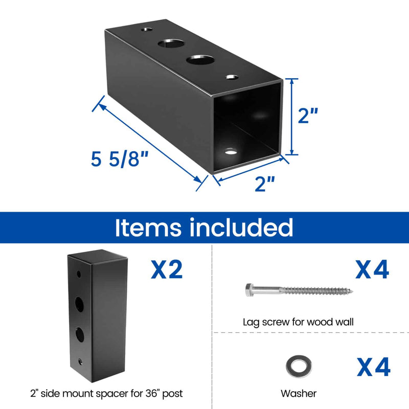 Load image into Gallery viewer, Muzata-PA14-railing-spacer-for-side-mounted-posts-size
