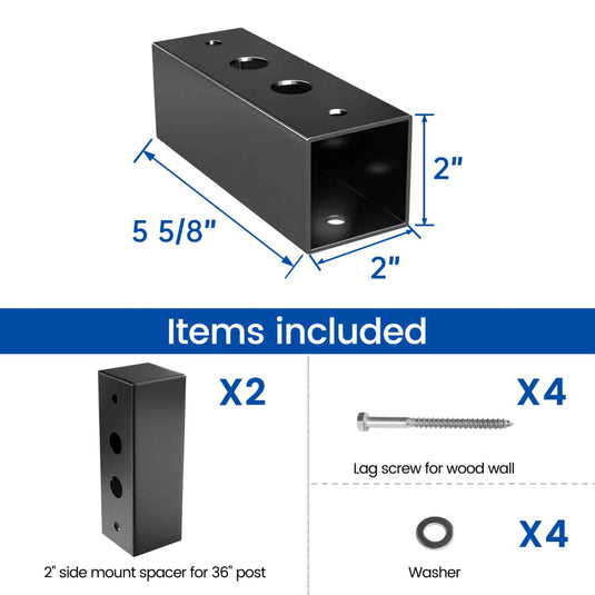 Muzata-PA14-railing-spacer-for-side-mounted-posts-size