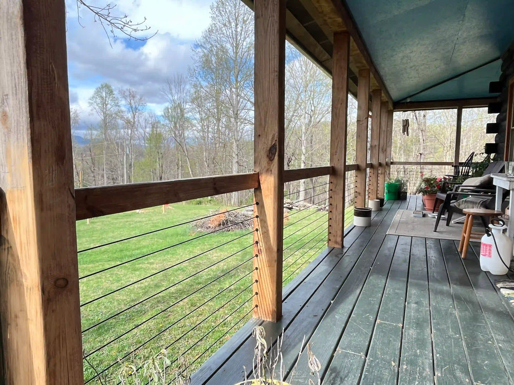 Porch view in cabin, bing spring in