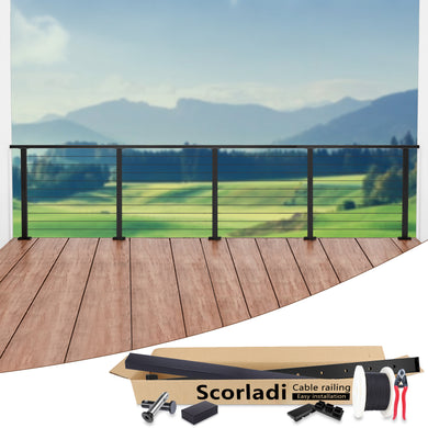 Scorladi™ 6.5ft-13ft All-in-One Cable Railing System 36