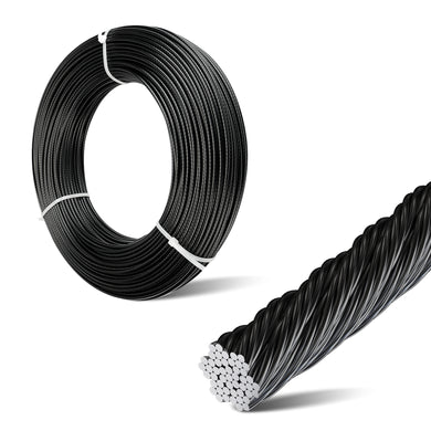 Strasee™;200ft Black T316 Stainless Steel Cable 1/8