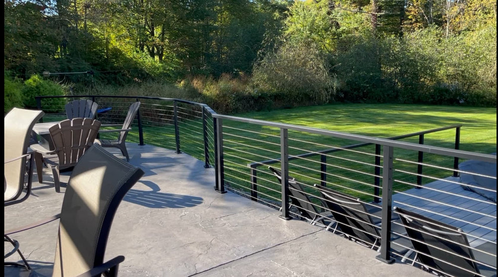 surface mounted cable railing patio
