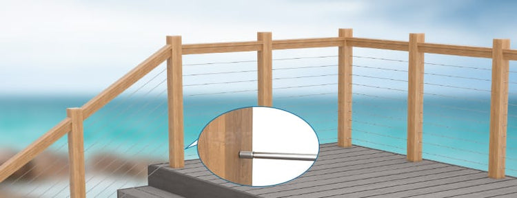 how to make a horizontal installation with Muzata cable railing kit CR26