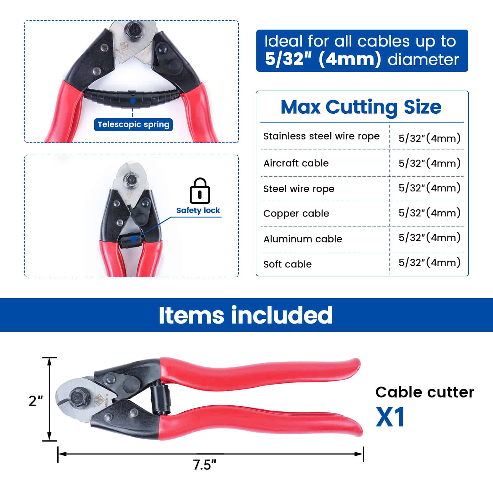8 Inch Steel Wire Rope Cutter Heavy Duty Bicycle Brake Shift Cable Cutting For Sale Online