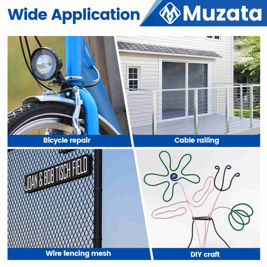 Muzata cable cutter CR12 used for bicycle repair, cable railing, fencing, and DIY projects.