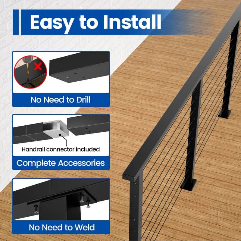 Load image into Gallery viewer, Muzata Cable Railing Handrails
