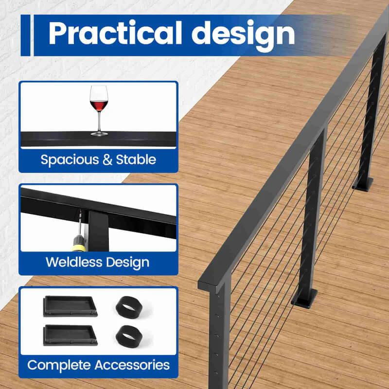 Load image into Gallery viewer, Muzata Cable Railing Handrails
