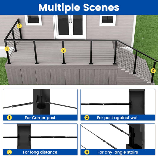 Muzata 10Pairs Black Invisible Cable Railing Kit 1/8\ Swageless... Muzata 10Pairs Black Invisible Cable Railing Kit 1/8\ Swageless...