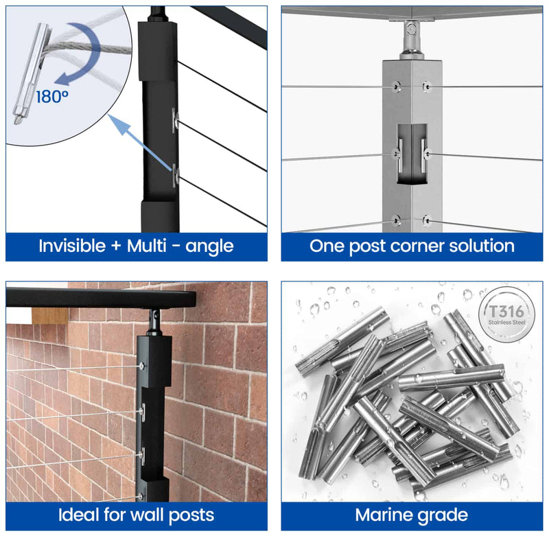 Load image into Gallery viewer, Muzata 1/8&quot; Invisible Angle Adjustable Terminal Toggle Anchor CR07
