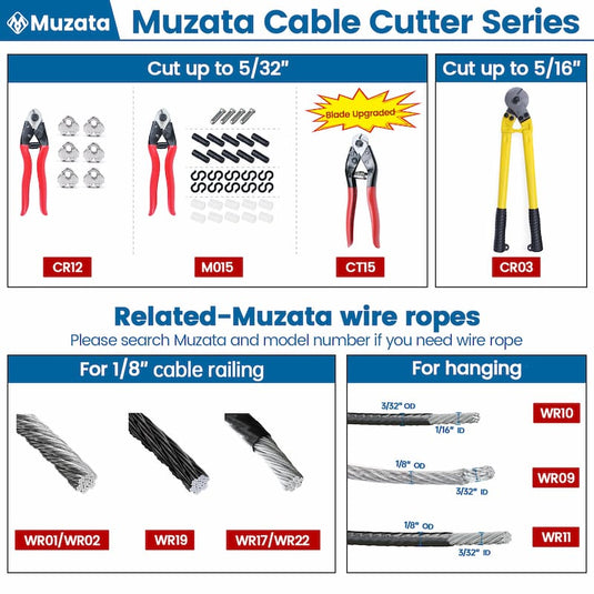 Muzata Heavy Duty 8" Cable Cutter CR12
