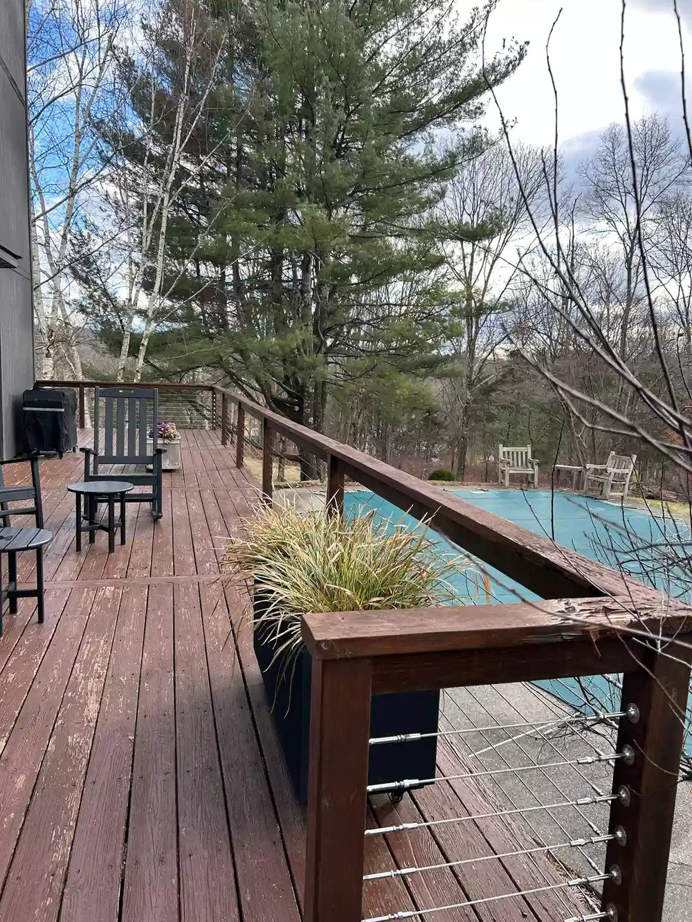 durable black powder coated cable railing system