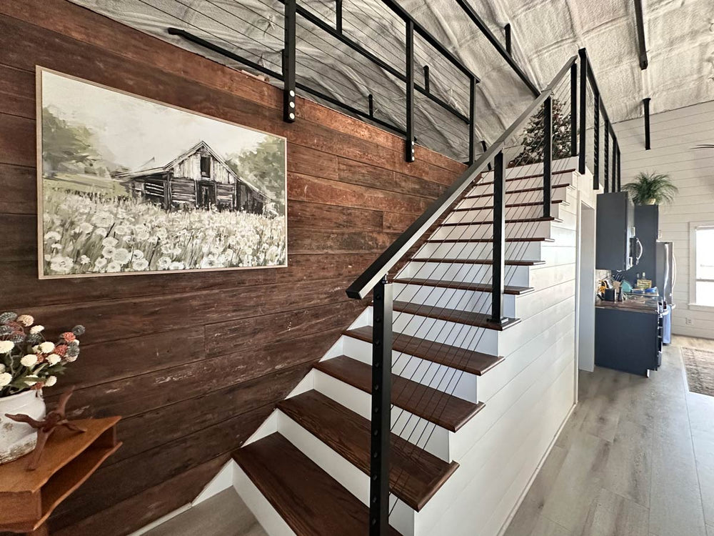 Indoor Cable Stair Railing – Modern Loft Staircase Project – Muzata