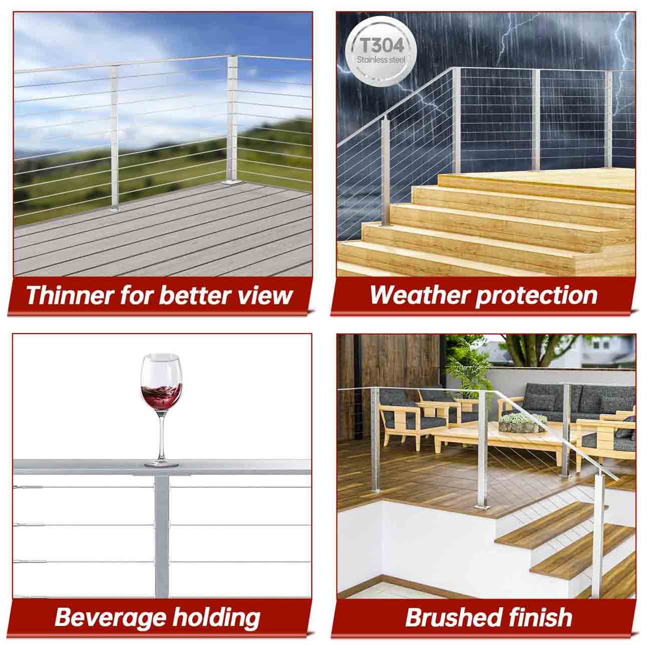 Buy MetalBudget Stainless Steel Railing Systems | Muzata Railing