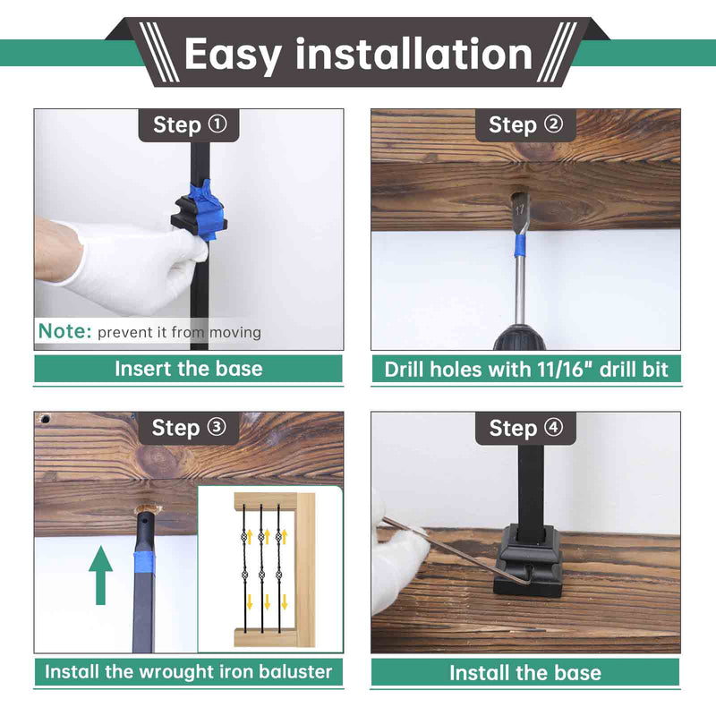 Load image into Gallery viewer, Muzata Baluster Shoes for 1/2&quot; Square Balusters, WT10 - Muzata
