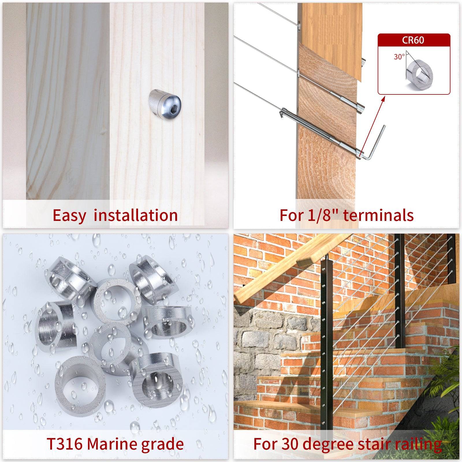 WoodHidden cable railing system with invisible terminals – Muzata