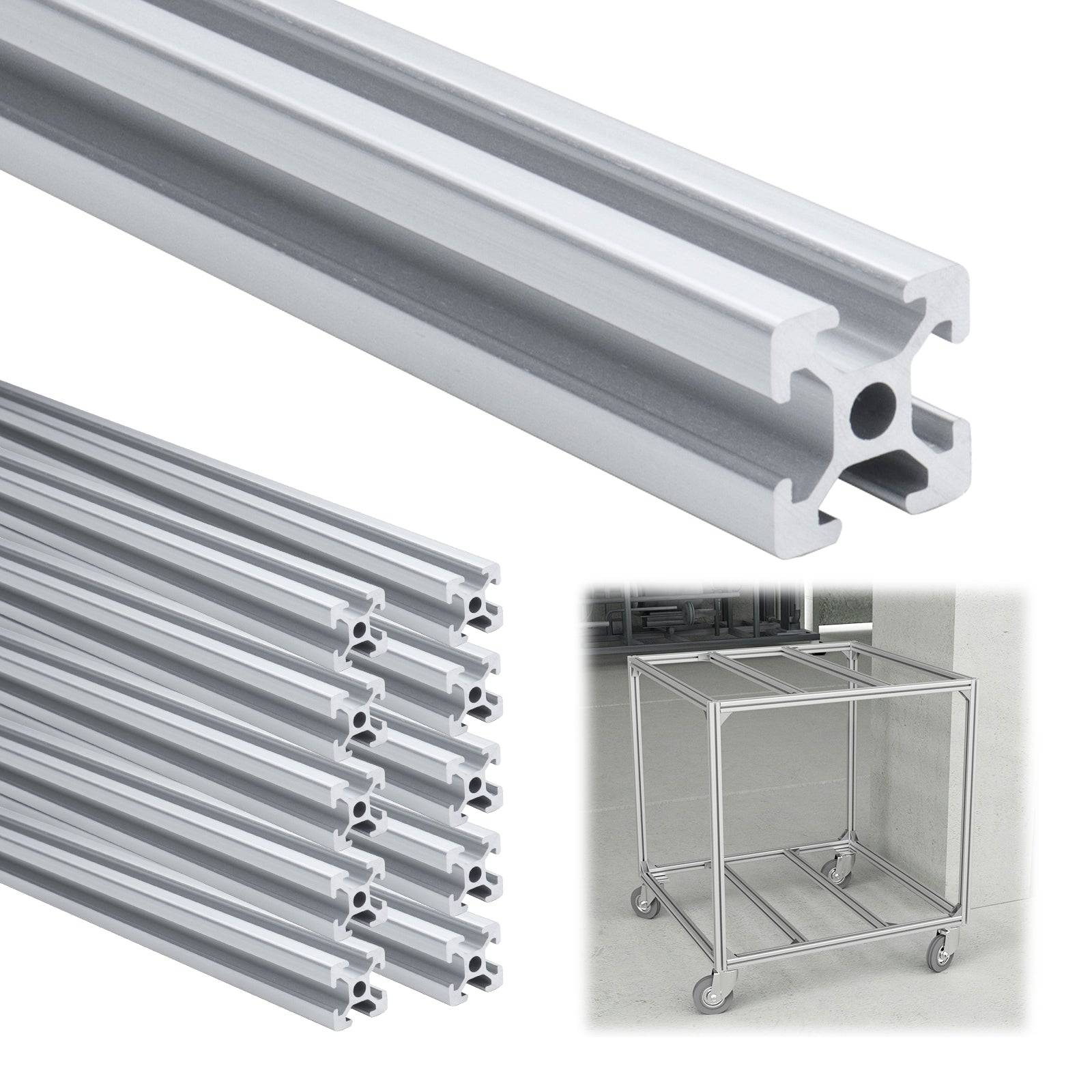 Muzata T Slot 2020 Aluminum Extrusion European Standard Anodized Silver Linear Rail, AP01 - Muzata
