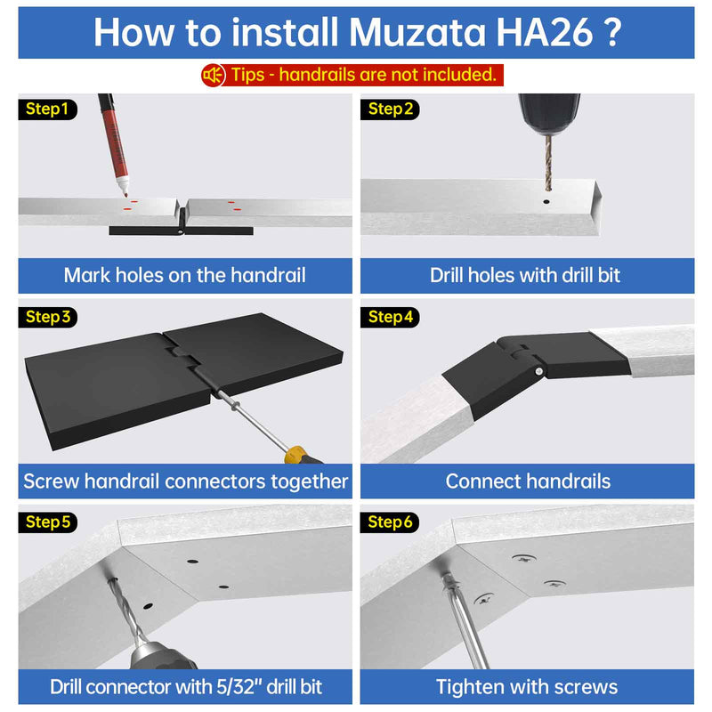 Load image into Gallery viewer, Muzata 0 to 180 Degree Vertical Pivot Handrail Connector HA26 BNP - Muzata
